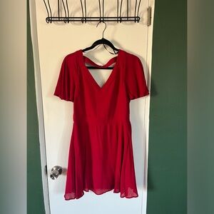 Red semi-formal dress